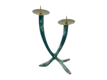 Modernist bronze candleholder, Austria, 1960s