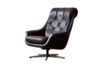 Swivel leather armchair, Denmark, 1960s/70s