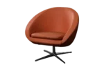 Orange Space Age swivel armchair, Scandinavia, 1960s