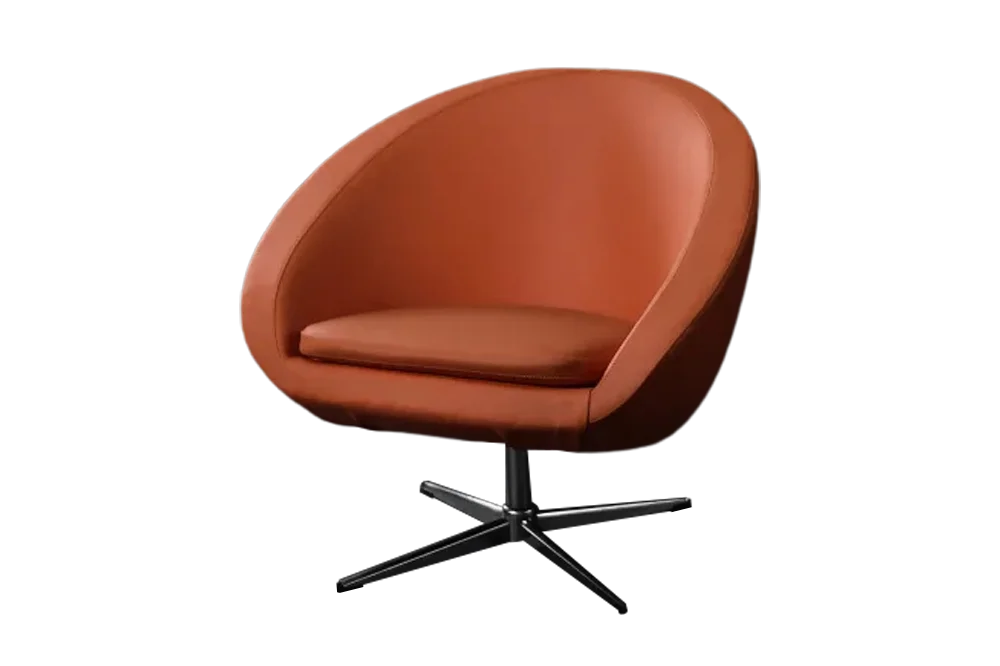Orange Space Age swivel armchair, Scandinavia, 1960s