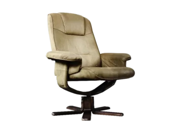 Lounge swivel armchair with footstool, Denmark, 1960s