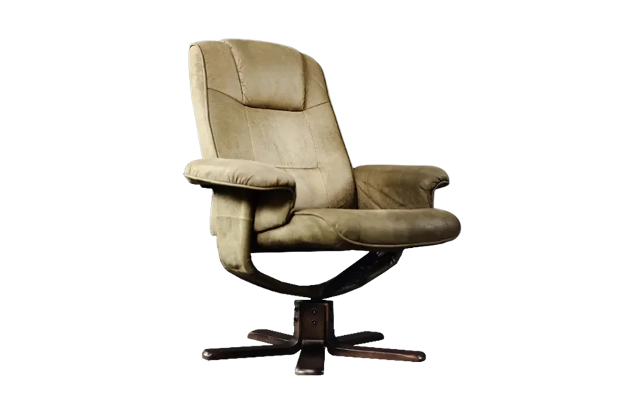 Lounge swivel armchair with footstool, Denmark, 1960s