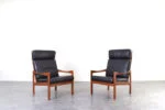 Teak lounge chairs designed by Illum Wikkelsø for Niels Eilersen, 1960s