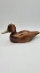 Hand-carved duck with brass and glass elements, Germany, 1960s/70s