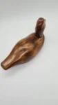Hand-carved duck with brass and glass elements, Germany, 1960s/70s