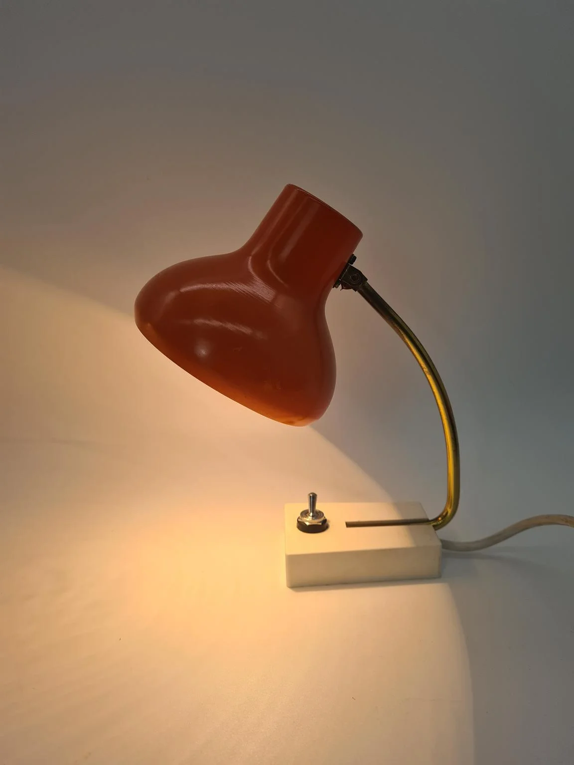 Orange desk lamp, 1960s/70s