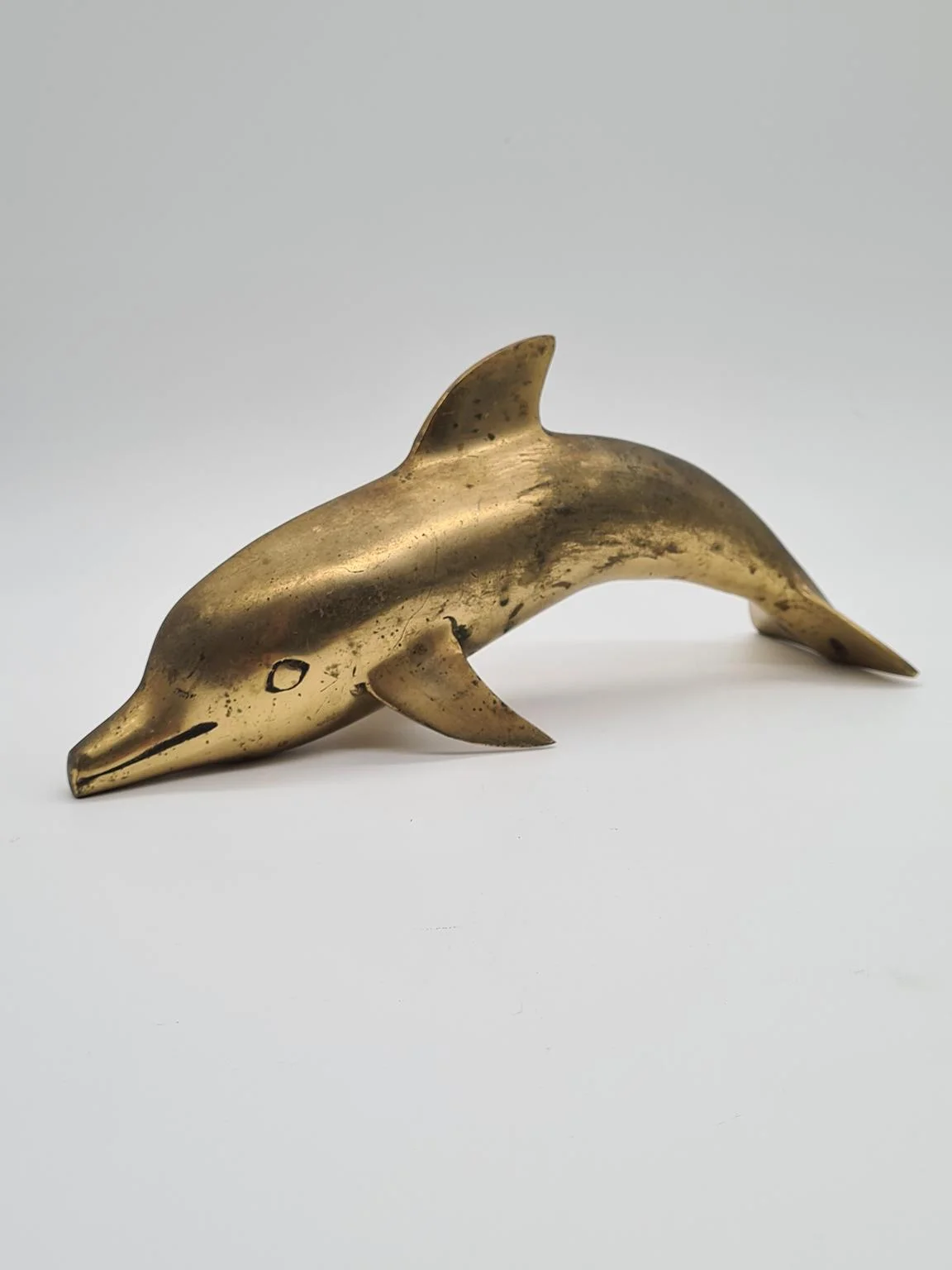 Brass dolphin figurine, 1970s