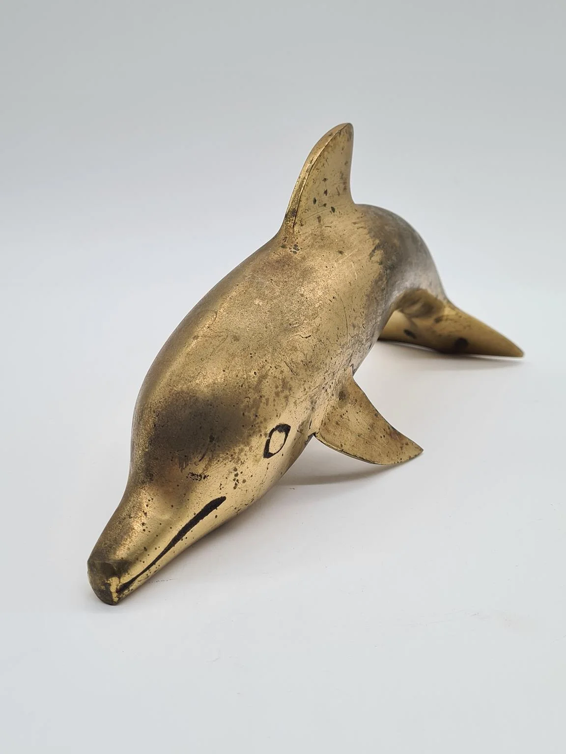 Brass dolphin figurine, 1970s