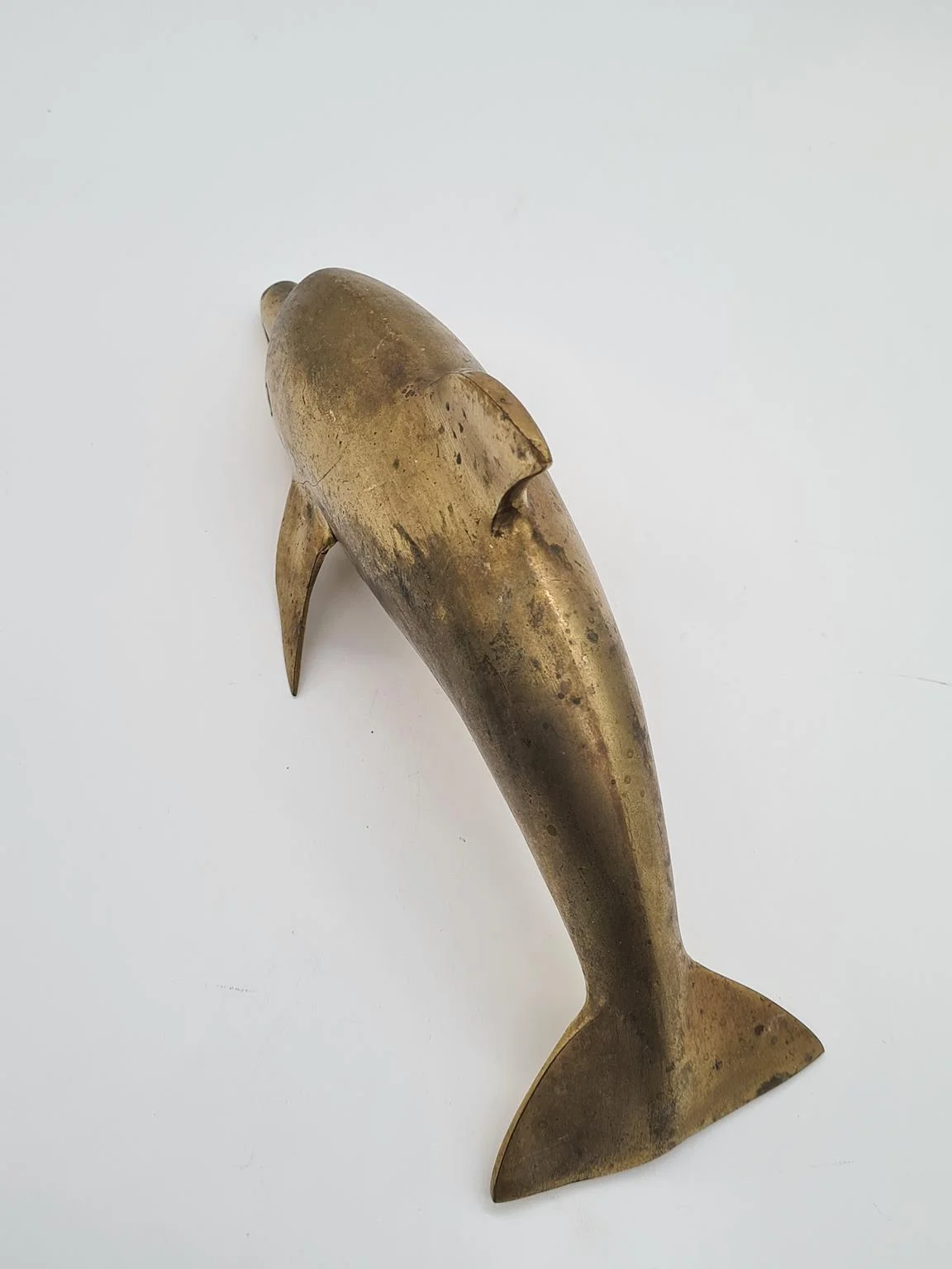 Brass dolphin figurine, 1970s