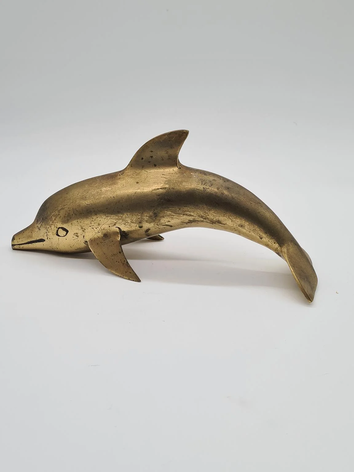 Brass dolphin figurine, 1970s