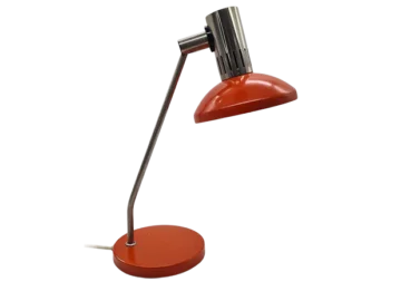 Czerwona lampa stołowa, prod. Aka Leuchten, Niemcy, lata 70