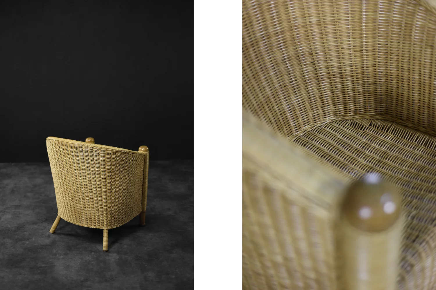 Rattan Barrel Chair in Boho style, Italy, 1970s