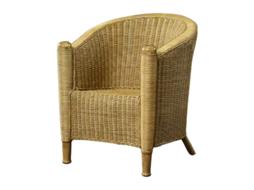 Rattan Barrel Chair in Boho style, Italy, 1970s