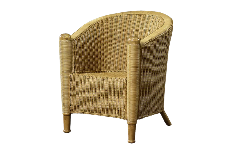 Rattan Barrel Chair in Boho style, Italy, 1970s