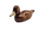 Hand-carved duck with brass and glass elements, Germany, 1960s/70s