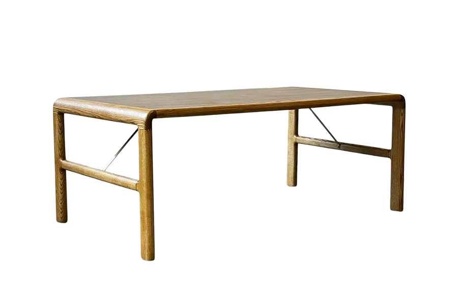 Ash coffee table with teak mosaic, Denmark, 1960s/70s