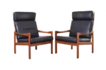 Teak lounge chairs designed by Illum Wikkelsø for Niels Eilersen, 1960s