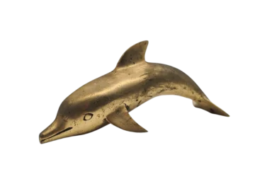 Brass dolphin figurine, 1970s