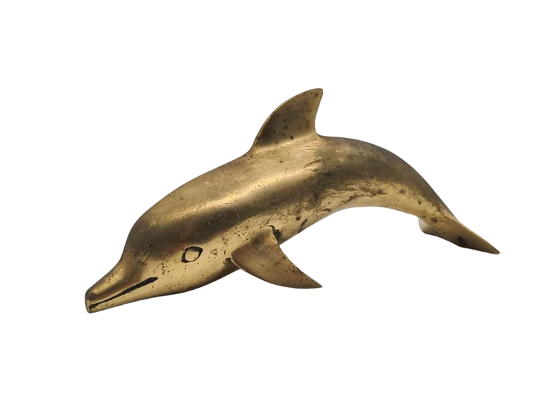 Brass dolphin figurine, 1970s