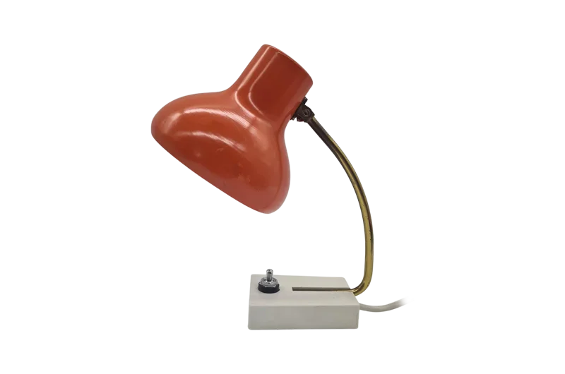 Orange desk lamp, 1960s/70s