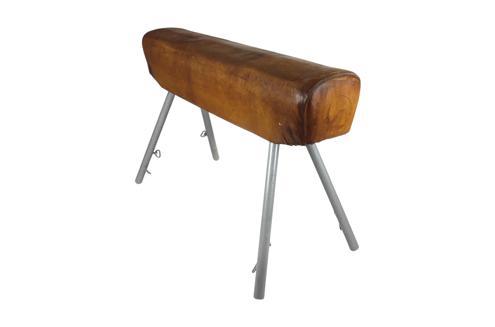 Vintage leather gymnastics horse, PRL, 1960s