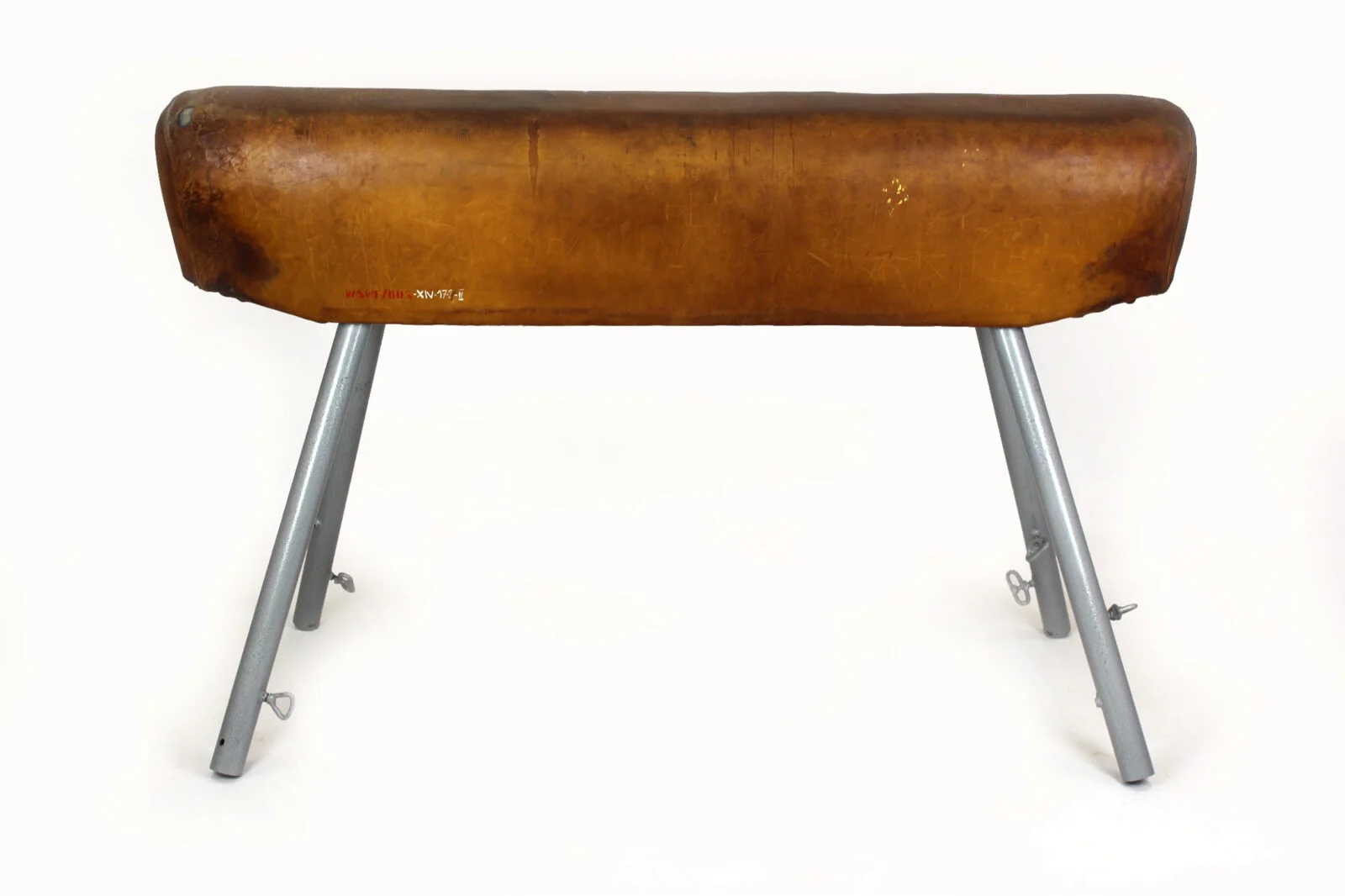 Vintage leather gymnastics horse, PRL, 1960s