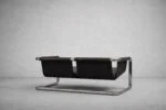 Brutalist leather sofa, 1950s