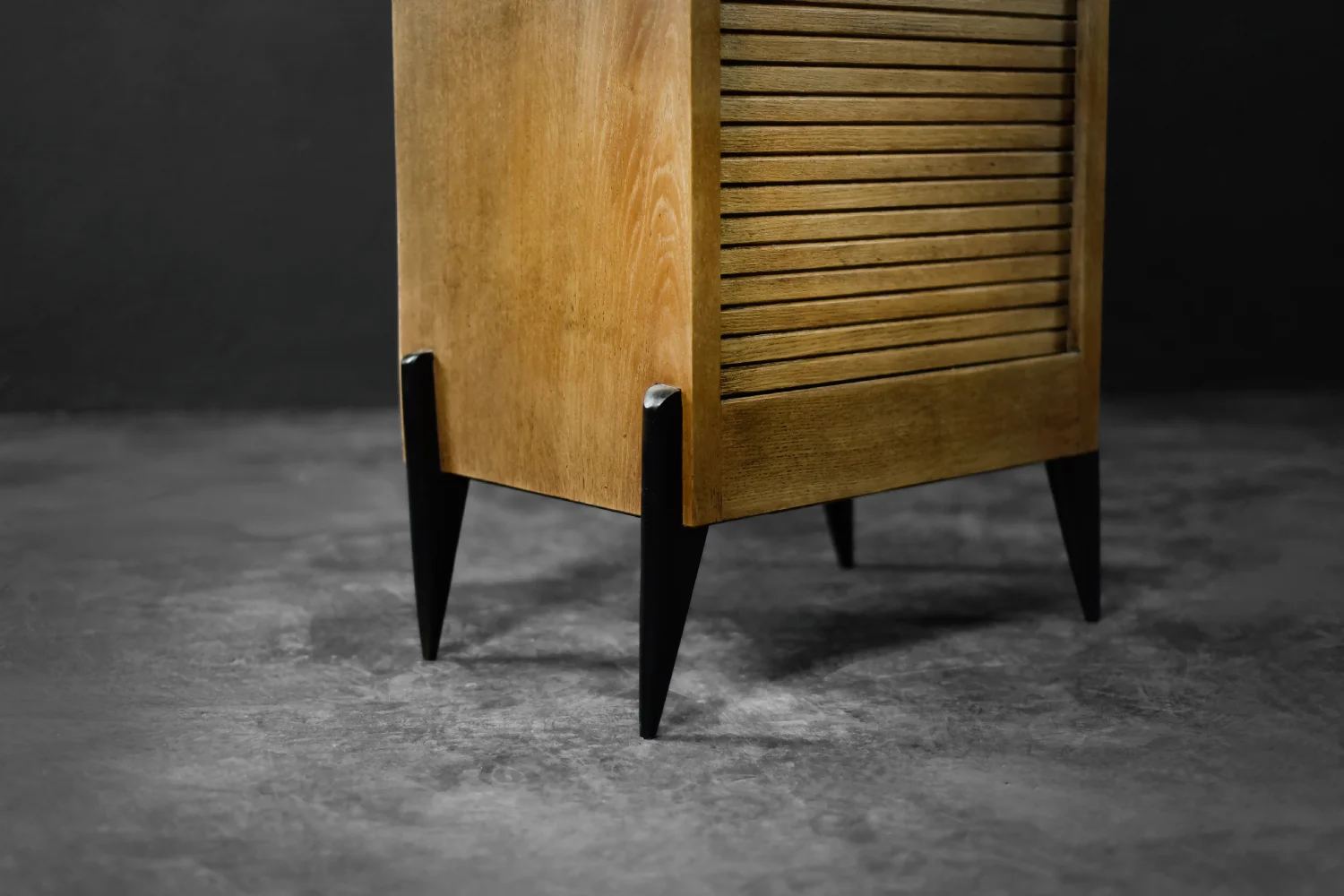 Industrial Tambour Cabinet with Multiple Drawers, Denmark, 1950s