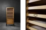 Industrial Tambour Cabinet with Multiple Drawers, Denmark, 1950s