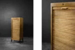 Industrial Tambour Cabinet with Multiple Drawers, Denmark, 1950s