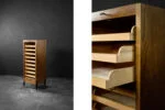 Industrial Tambour Cabinet with Multiple Drawers, Denmark, 1950s