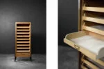 Industrial Tambour Cabinet with Multiple Drawers, Denmark, 1950s