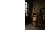 Industrial Tambour Cabinet with Multiple Drawers, Denmark, 1950s