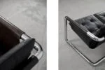 Brutalist leather sofa, 1950s