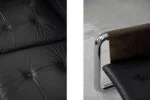Brutalist leather sofa, 1950s
