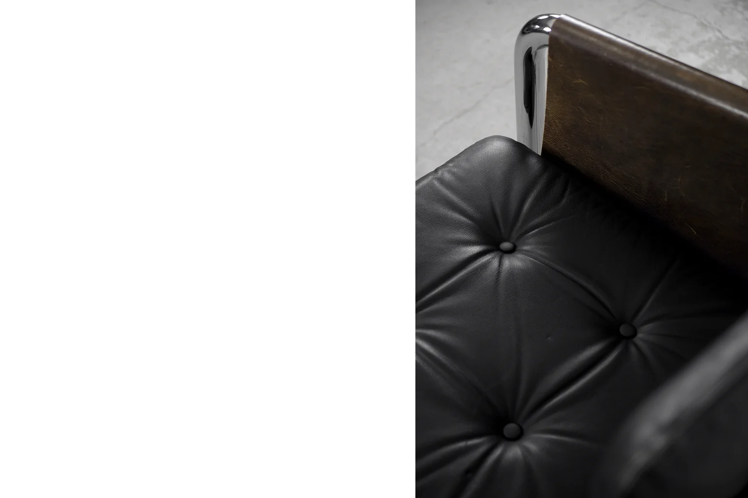 Brutalist leather sofa, 1950s