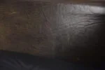 Brutalist leather sofa, 1950s