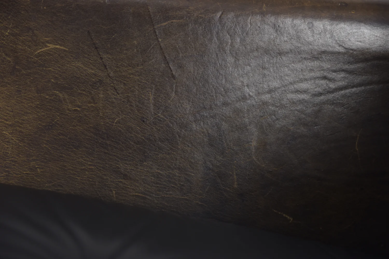 Brutalist leather sofa, 1950s