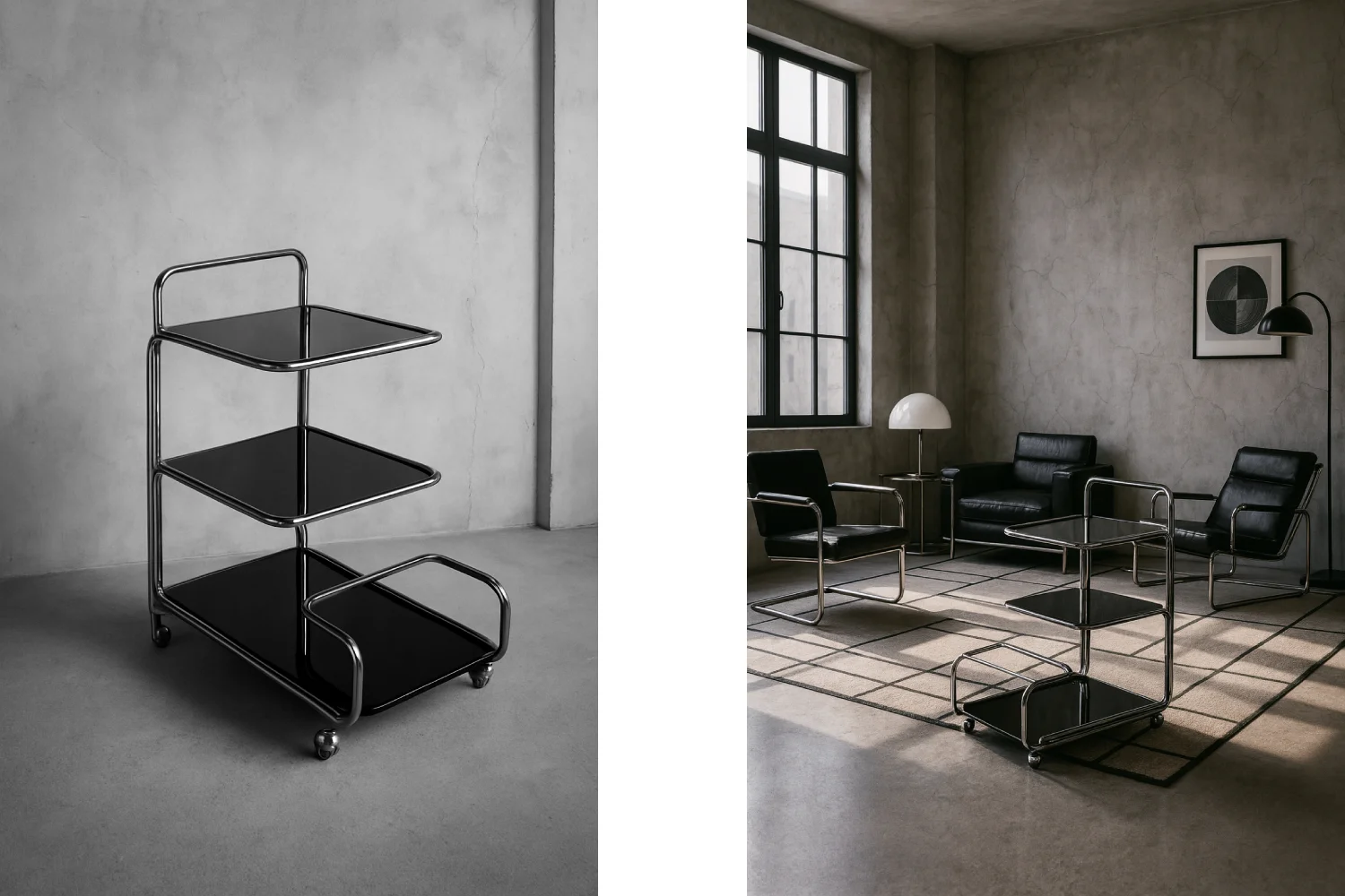 Modernist Bauhaus-Style Bar Cart, Germany, 1960s