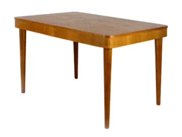 Extendable oak table, designed by Jindrich Halabala, Czechoslovakia, 1950s