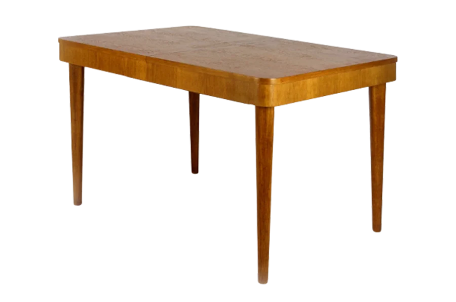 Extendable oak table, designed by Jindrich Halabala, Czechoslovakia, 1950s