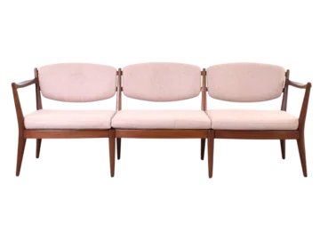 “Kaminstolen” sofa designed by Frederik Kayser and Adolf Relling, manufactured by Arnestad Bruk, Norway, 1950s