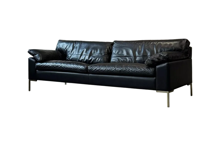 Vintage leather sofa, Denmark, 60s/70s