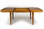Extendable oak table, designed by Jindrich Halabala, Czechoslovakia, 1950s