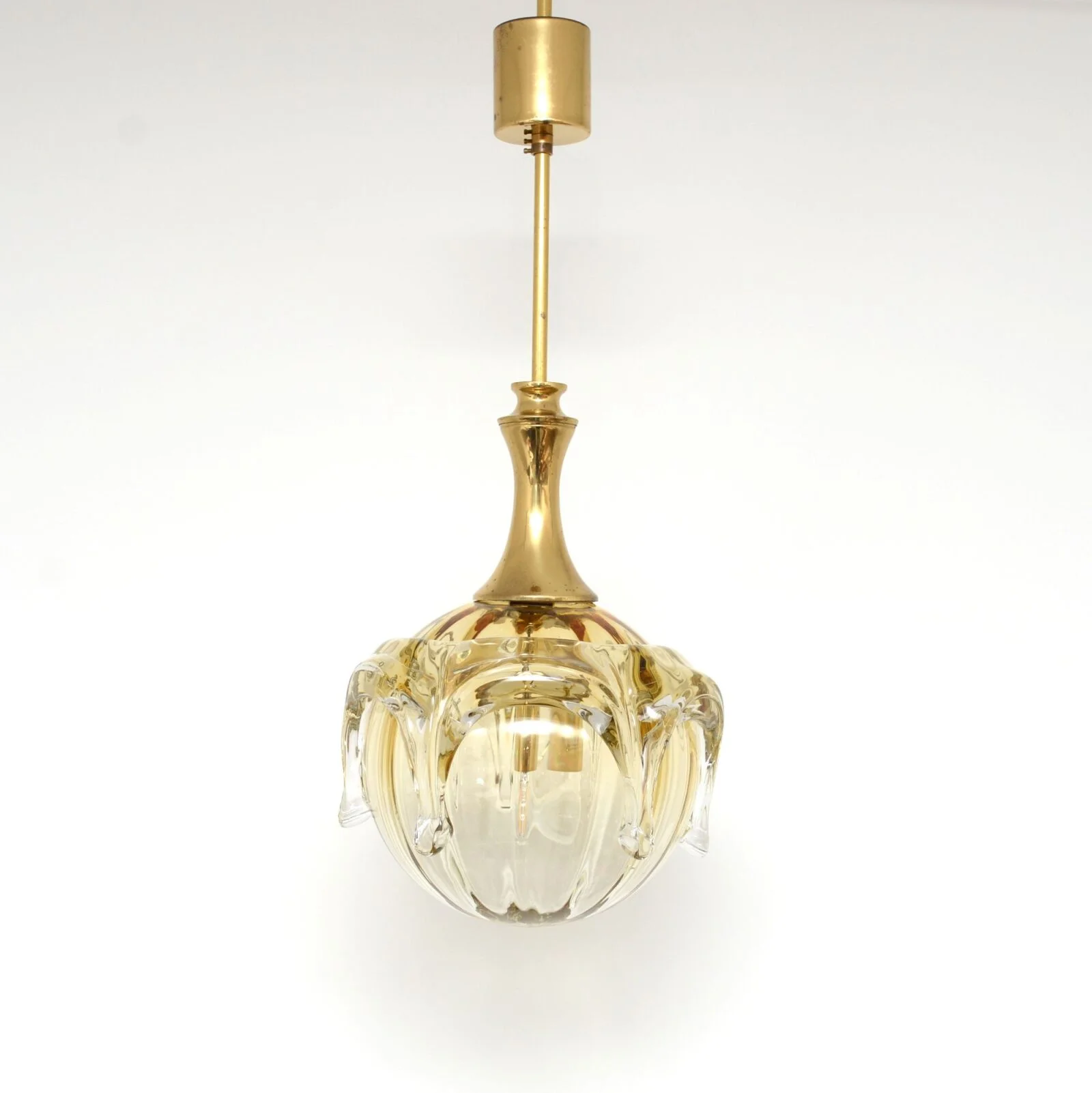 Glass vintage lamp, Doria, Germany, 1970s