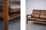 Skórzana sofa trzyosobowa, proj. Georg Thams dla A/S Vejen Polstermøbelfabrik, Dania, lata 60