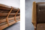 Skórzana sofa trzyosobowa, proj. Georg Thams dla A/S Vejen Polstermøbelfabrik, Dania, lata 60