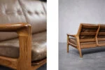 Skórzana sofa trzyosobowa, proj. Georg Thams dla A/S Vejen Polstermøbelfabrik, Dania, lata 60
