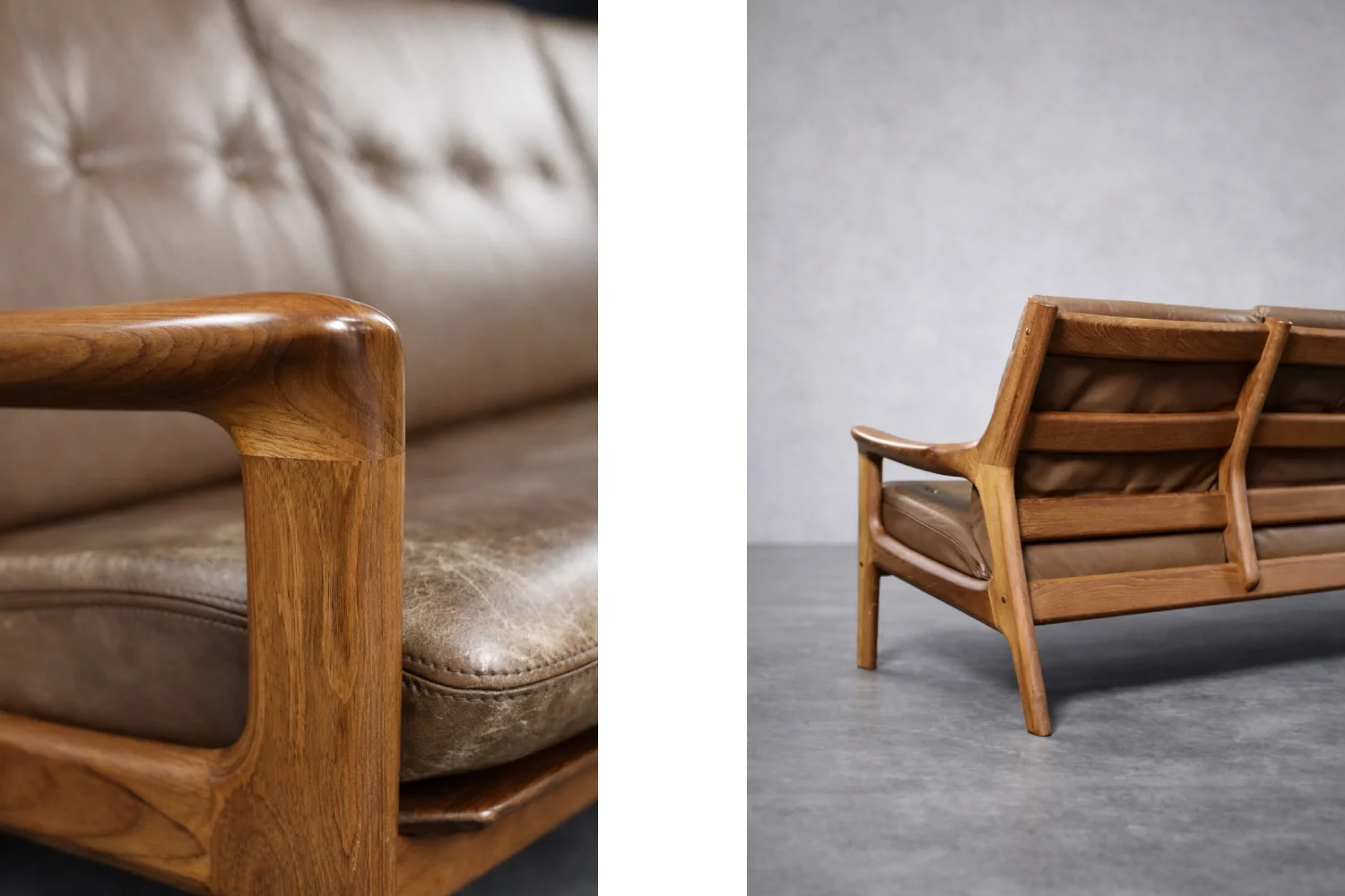 Skórzana sofa trzyosobowa, proj. Georg Thams dla A/S Vejen Polstermøbelfabrik, Dania, lata 60