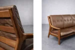 Skórzana sofa trzyosobowa, proj. Georg Thams dla A/S Vejen Polstermøbelfabrik, Dania, lata 60